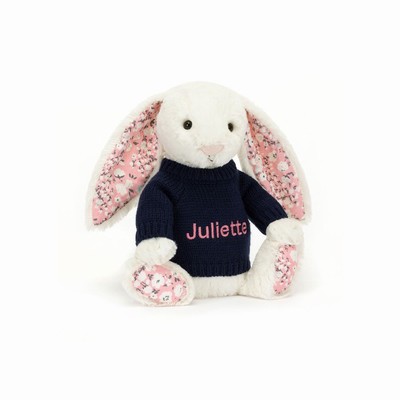 Jellycat Blossom Cherry Konijn with Navy Jumper | NZ3864957